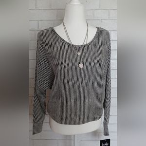 Blouse Top By & By  Girls Size Medium white And Gray Brand New Casual